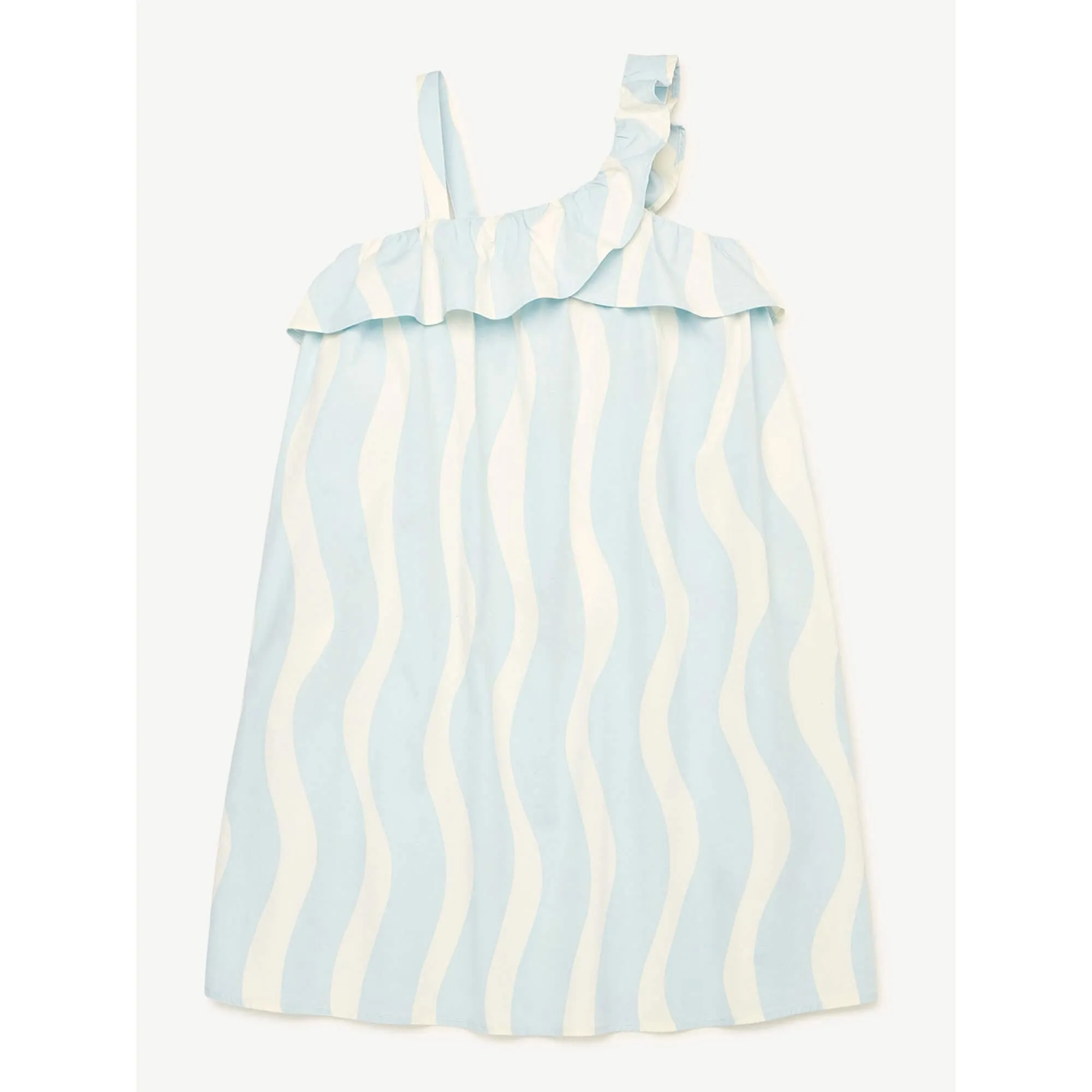 Free Assembly Girls Clear Blue Babydoll Dress with Asymmetric Neckline