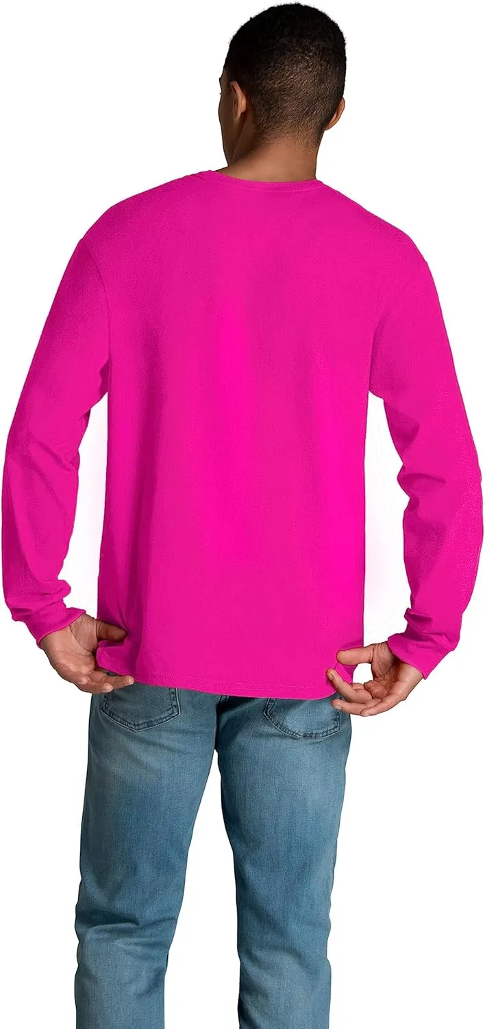 Fruit of the Loom Men's Eversoft Cotton Long Sleeve T Shirts, Breathable & Moisture Wicking with Odor Control