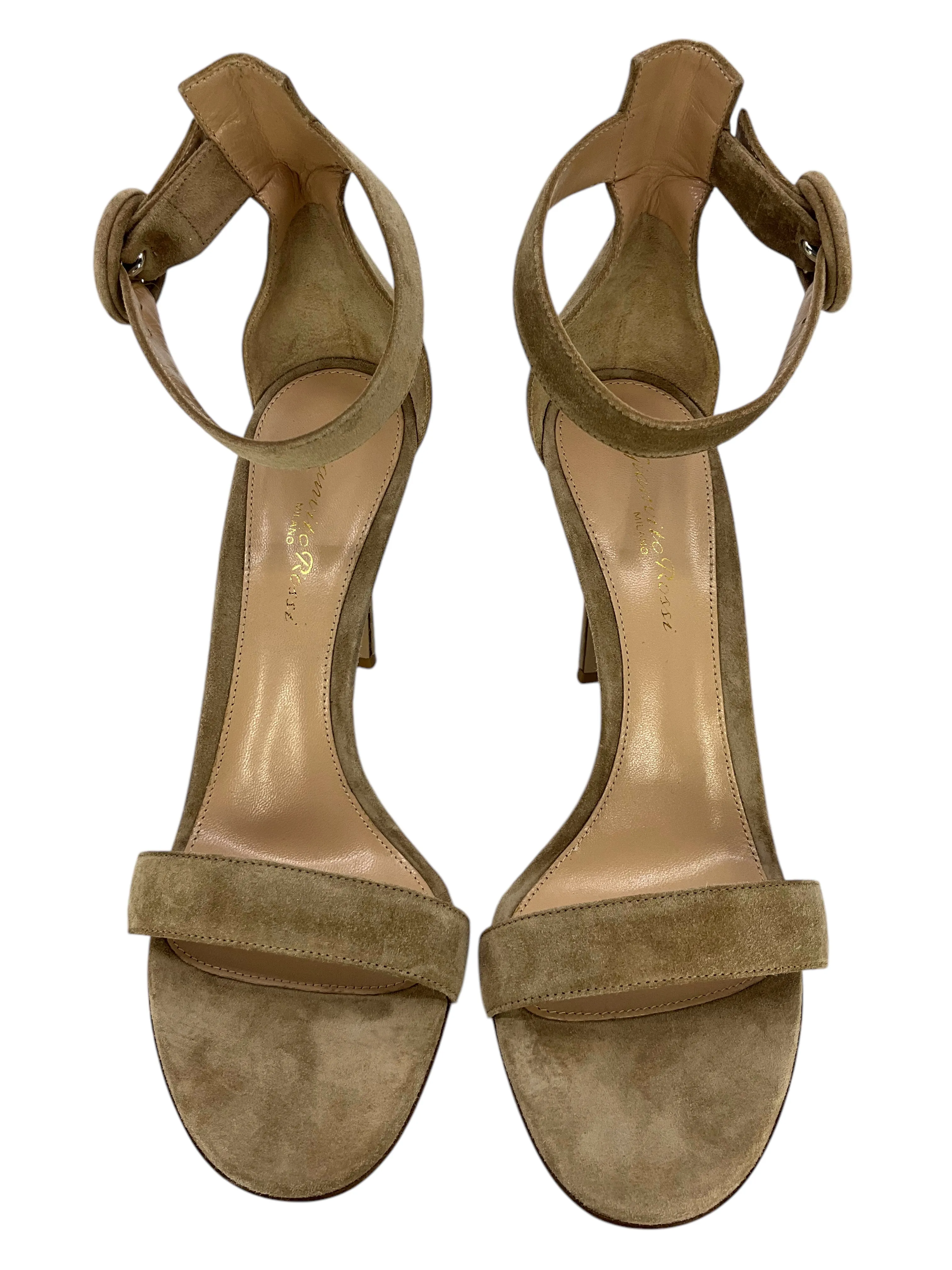 Gianvito Rossi Portofino Suede Ankle Strap Sandals Size 9
