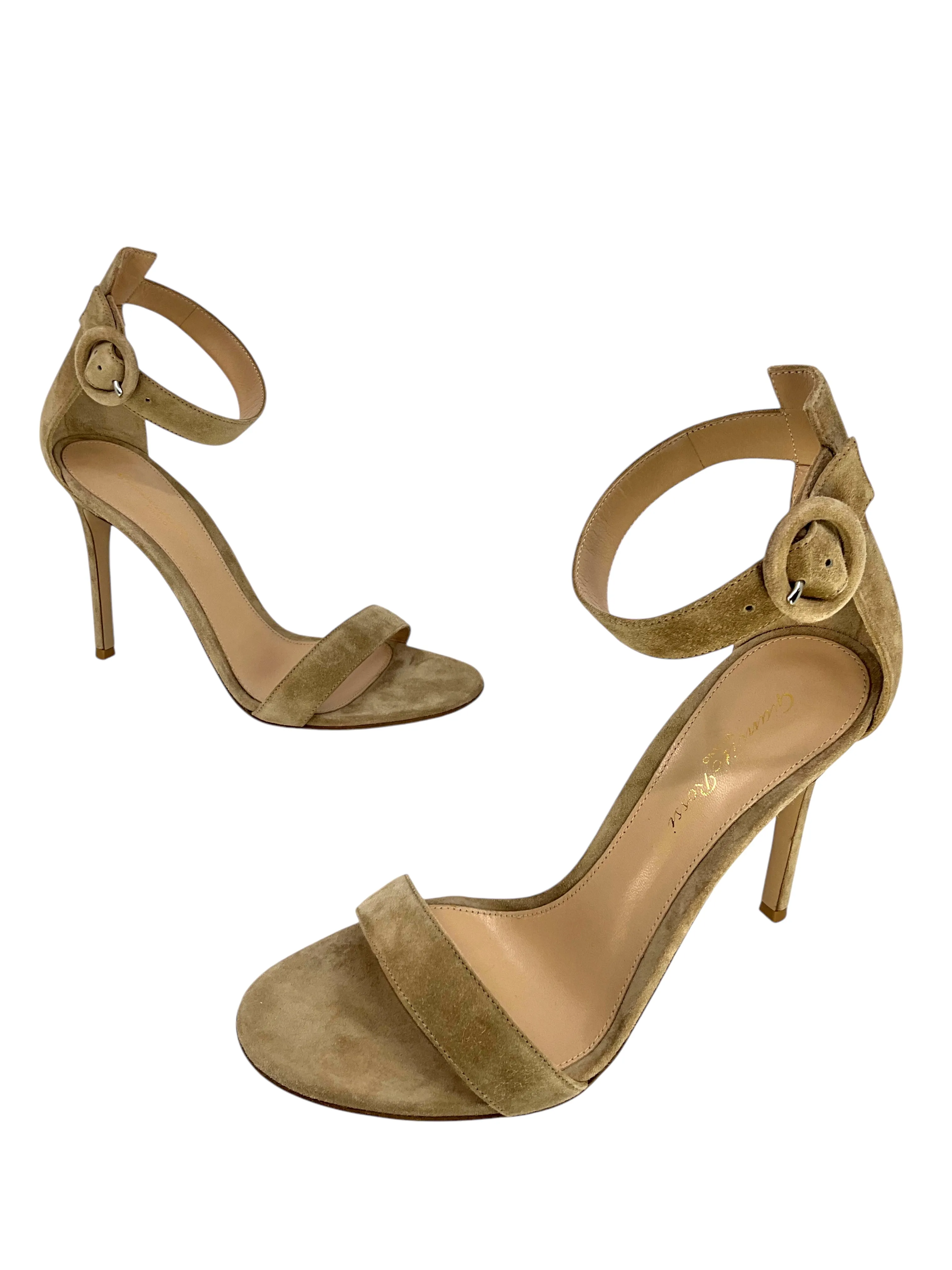 Gianvito Rossi Portofino Suede Ankle Strap Sandals Size 9