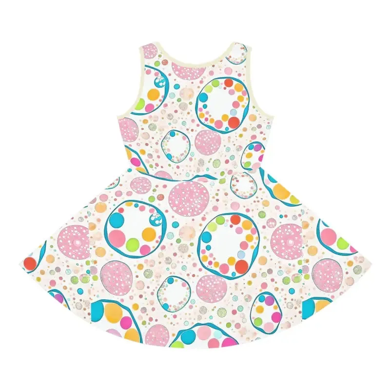 Girls Sleeveless Sundress with Abstract Circles