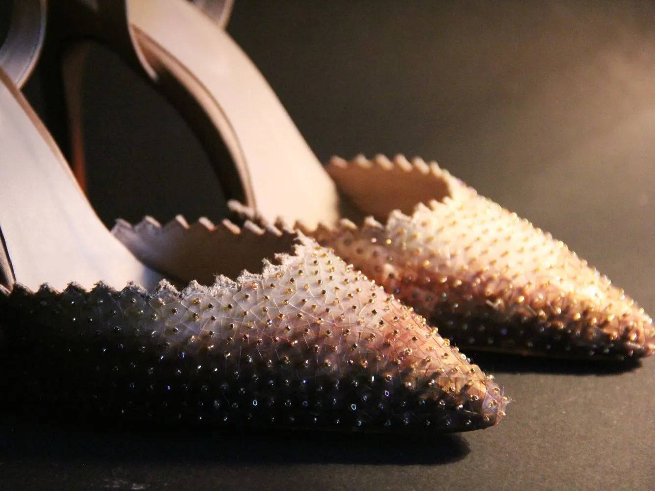 Gold Glass Mule Stiletto