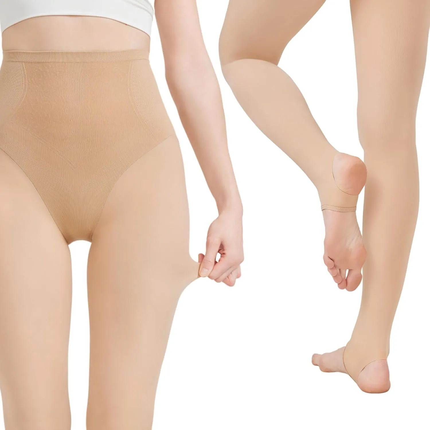 Golf Stockings UV Protection Leggings,UPF Stirrup & Footless Tights for Golf, Dance & Outdoor Sports