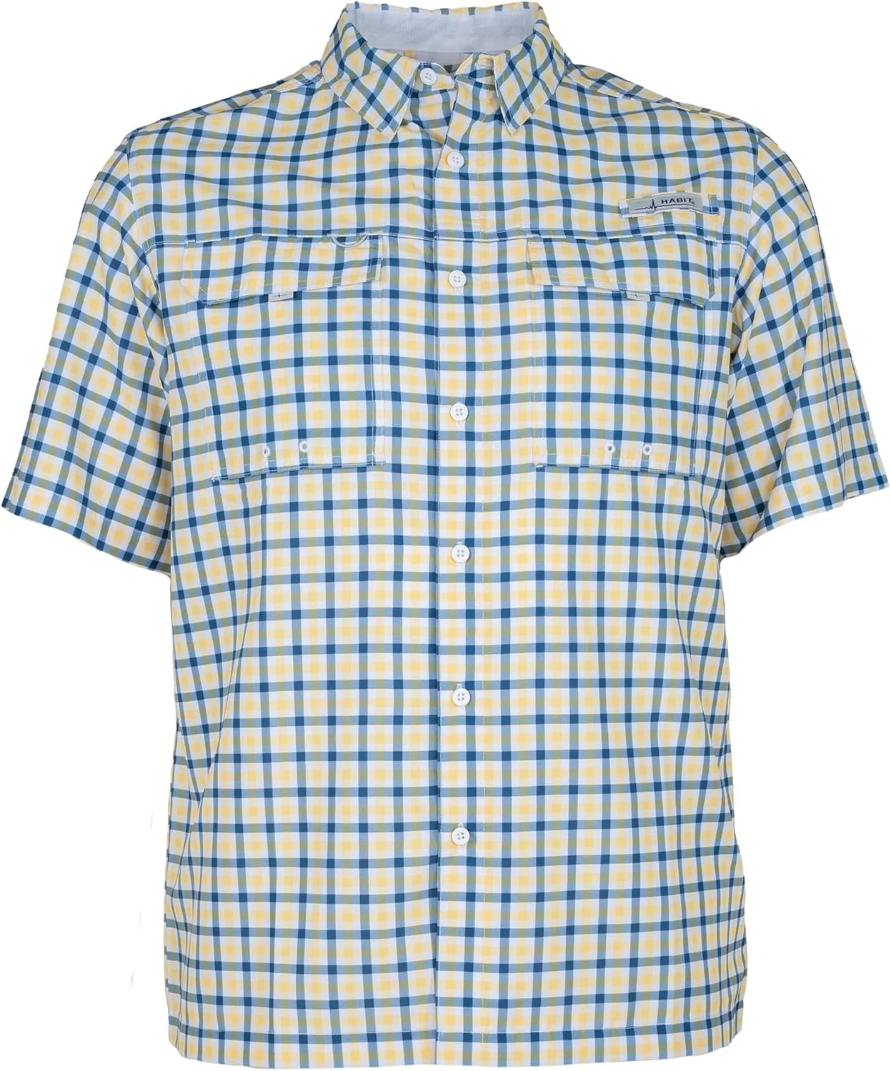 HABIT Mens Fourche Mountain Short Sleeve River Guide Fishing Shirt - UPF 40  UV Protection