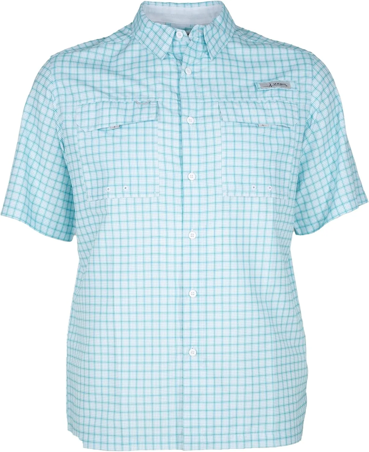 HABIT Mens Fourche Mountain Short Sleeve River Guide Fishing Shirt - UPF 40  UV Protection