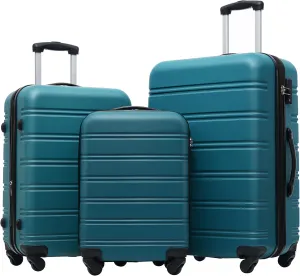 Hardshell Luggage Sets 3 Pcs Spinner Suitcase with TSA Lock Lightweight 20''24''28''