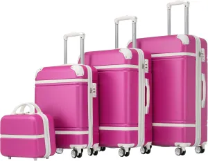 Hardshell Luggage Sets 4 Pieces 20" 24" 28" Luggages and Cosmetic Case Spinner Suitcase with TSA Lock Lightweight