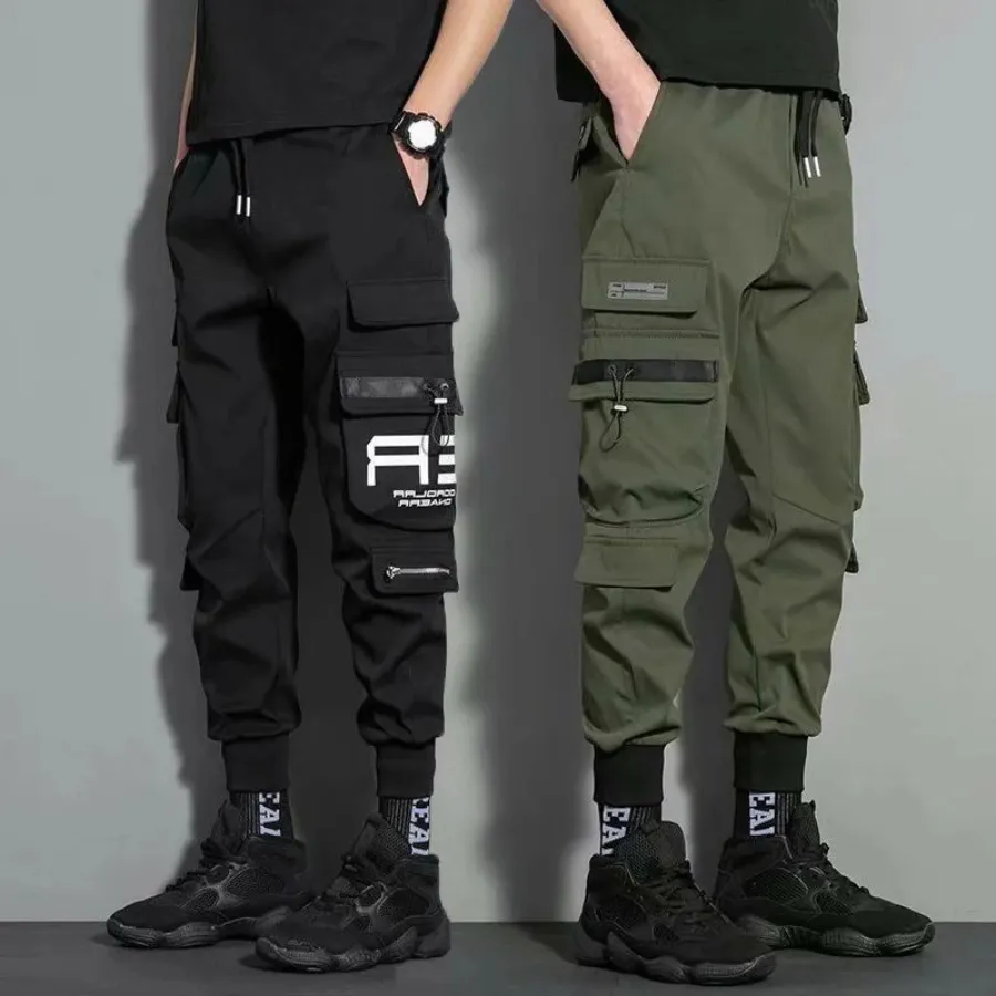 Herluxe - Cargo Broek Heren Multifunctionele Cargo Joggingbroek met Ritszakken