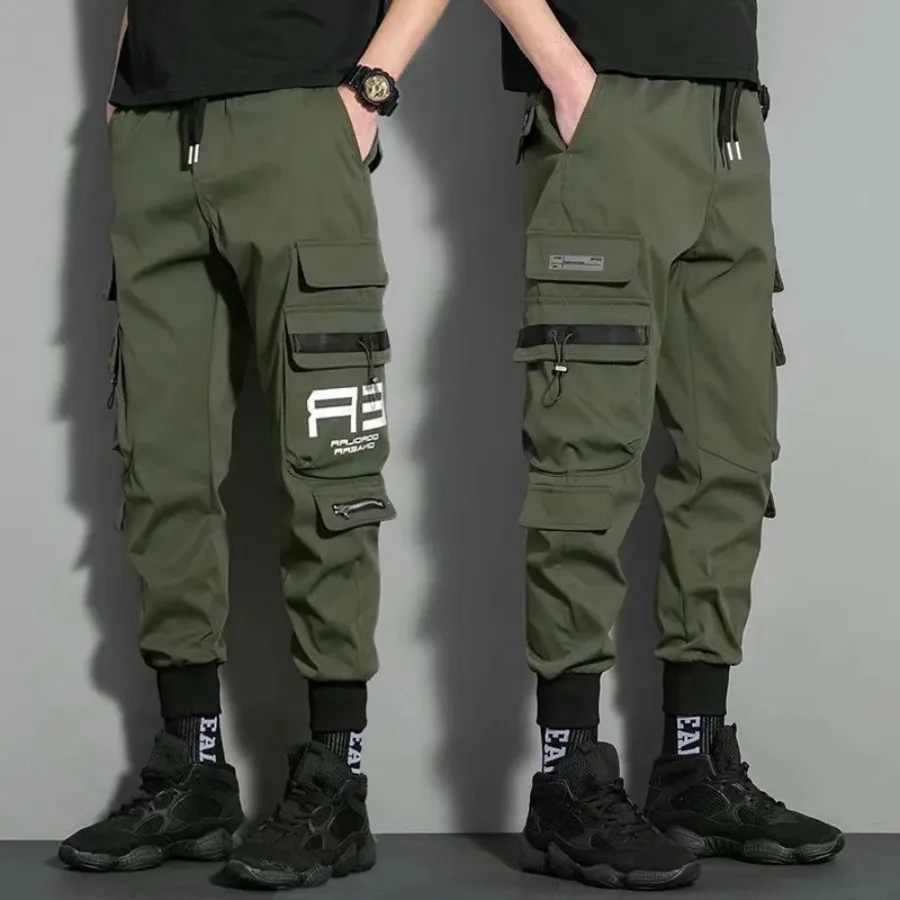 Herluxe - Cargo Broek Heren Multifunctionele Cargo Joggingbroek met Ritszakken