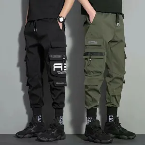 Herluxe - Cargo Broek Heren Multifunctionele Cargo Joggingbroek met Ritszakken