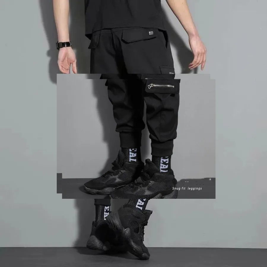 Herluxe - Cargo Broek Heren Multifunctionele Cargo Joggingbroek met Ritszakken