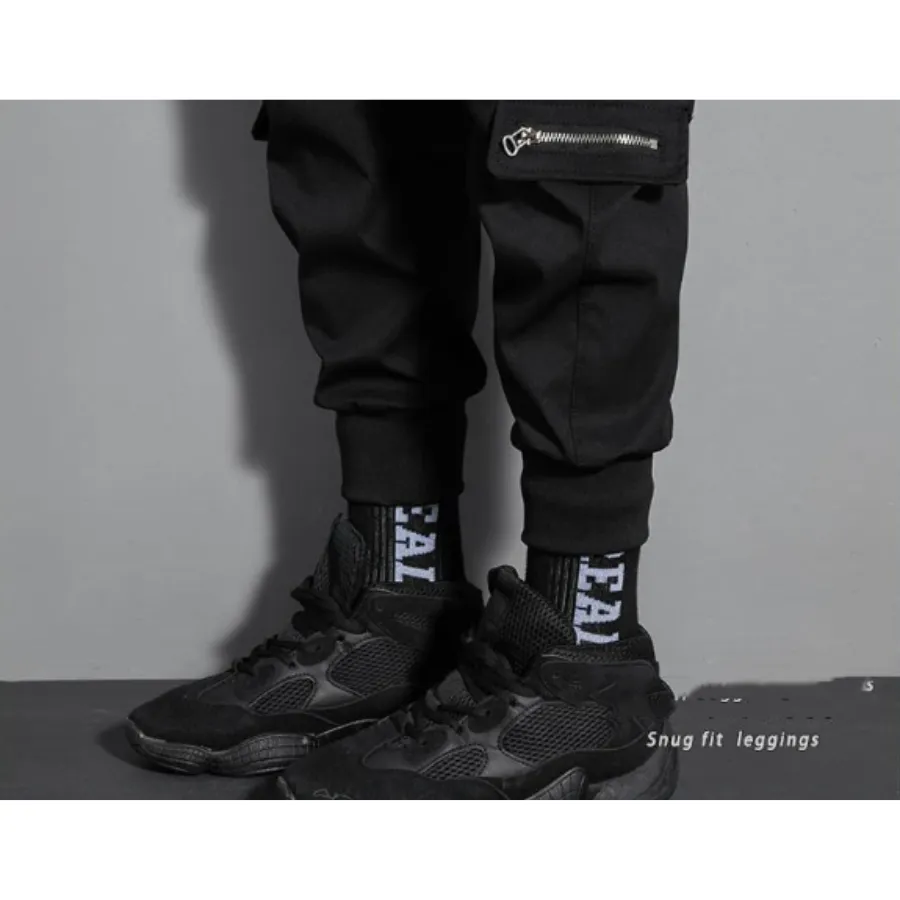 Herluxe - Cargo Broek Heren Multifunctionele Cargo Joggingbroek met Ritszakken