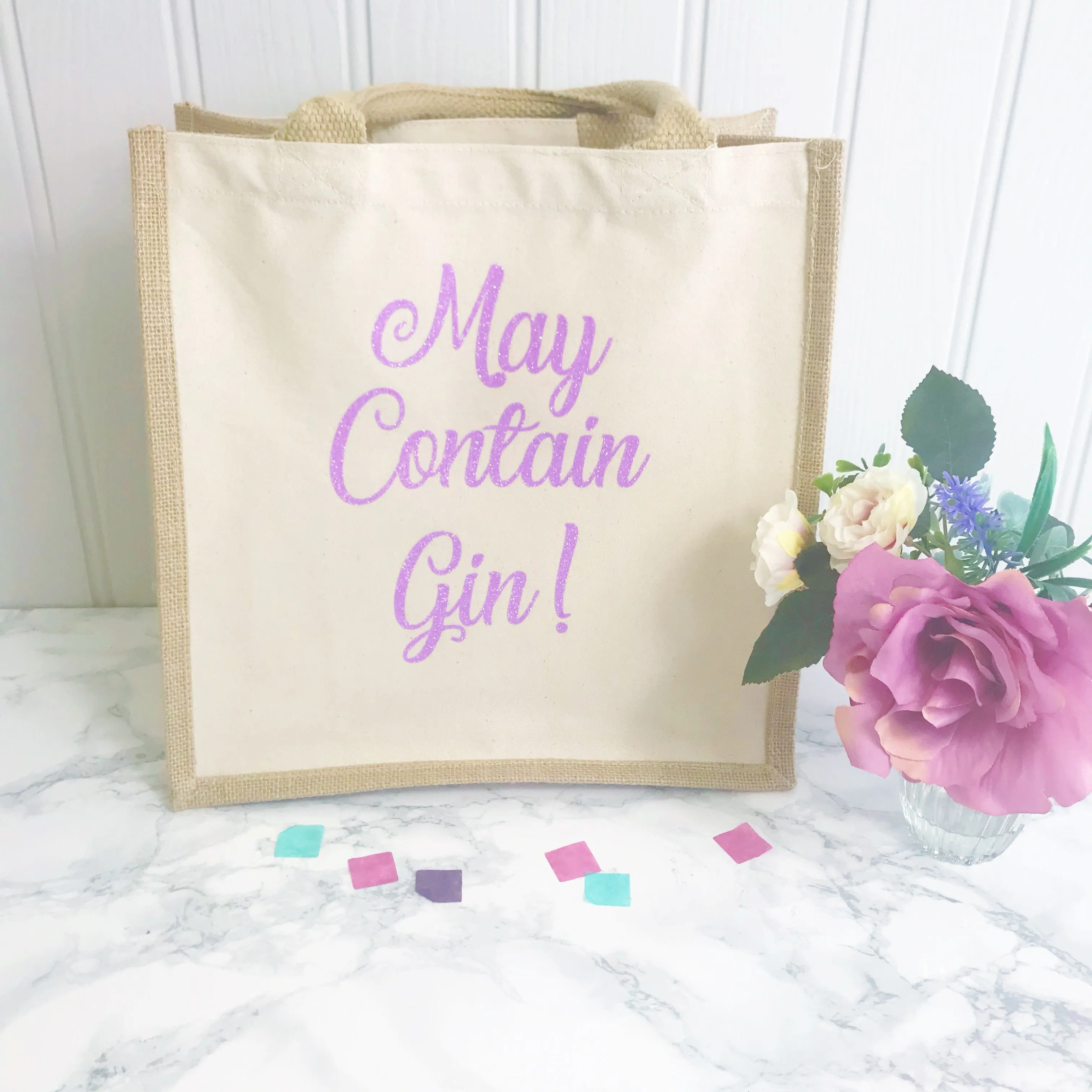 Honeymoon Holiday Bag- Jute and Canvas Tote Beach Bag With Any Phrase/Name - Perfect for Honeymoon and Weddings