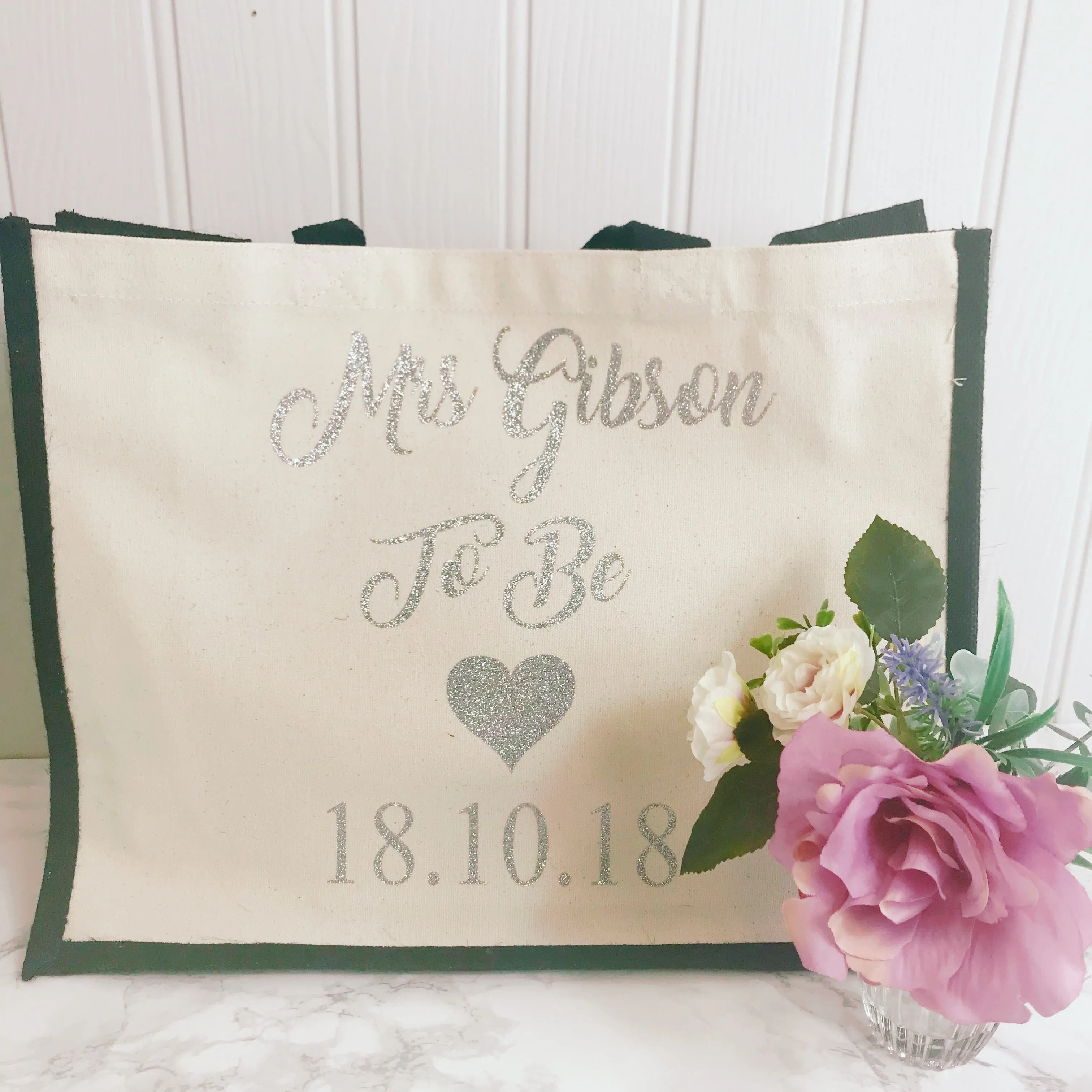 Honeymoon Holiday Bag- Jute and Canvas Tote Beach Bag With Any Phrase/Name - Perfect for Honeymoon and Weddings