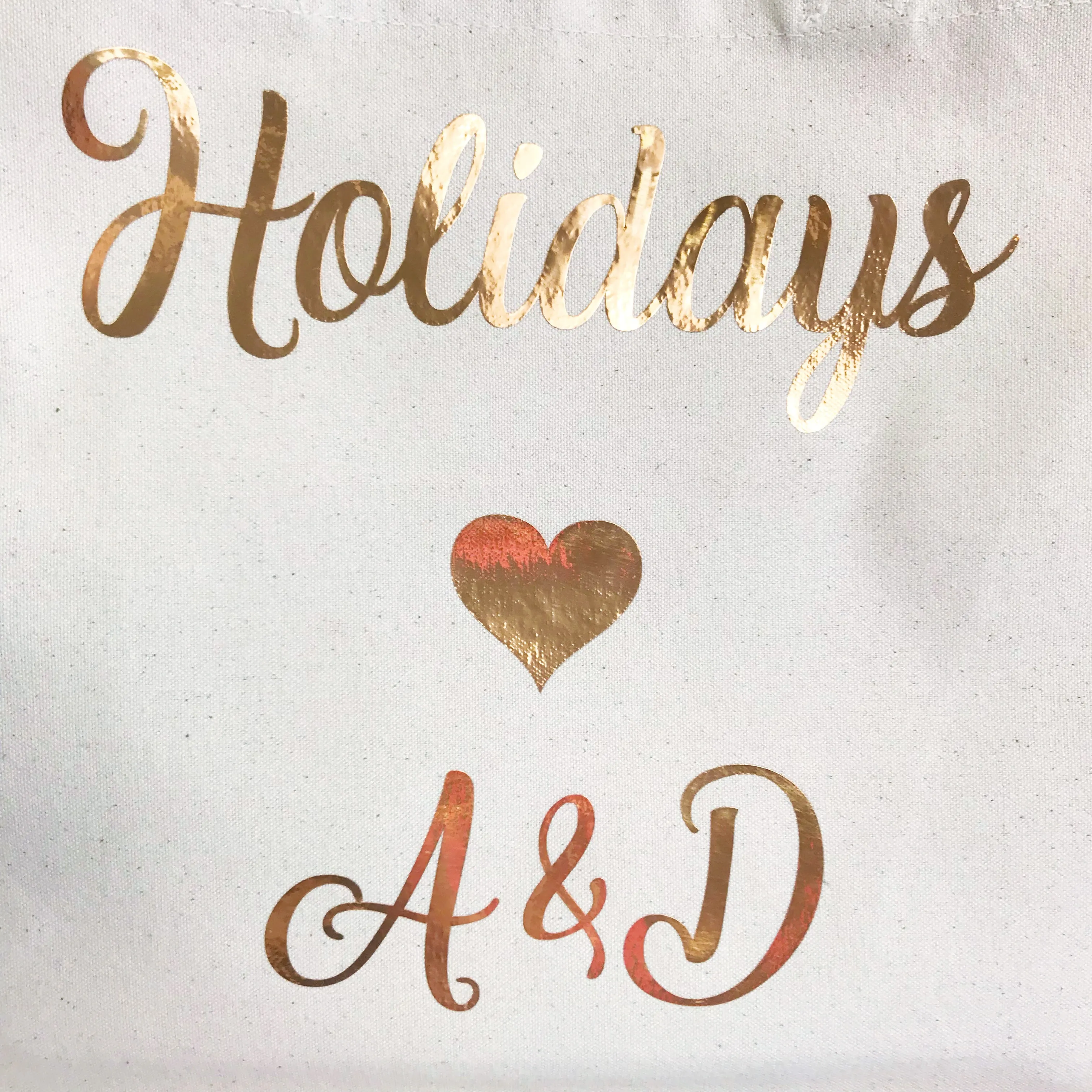 Honeymoon Holiday Bag- Jute and Canvas Tote Beach Bag With Any Phrase/Name - Perfect for Honeymoon and Weddings