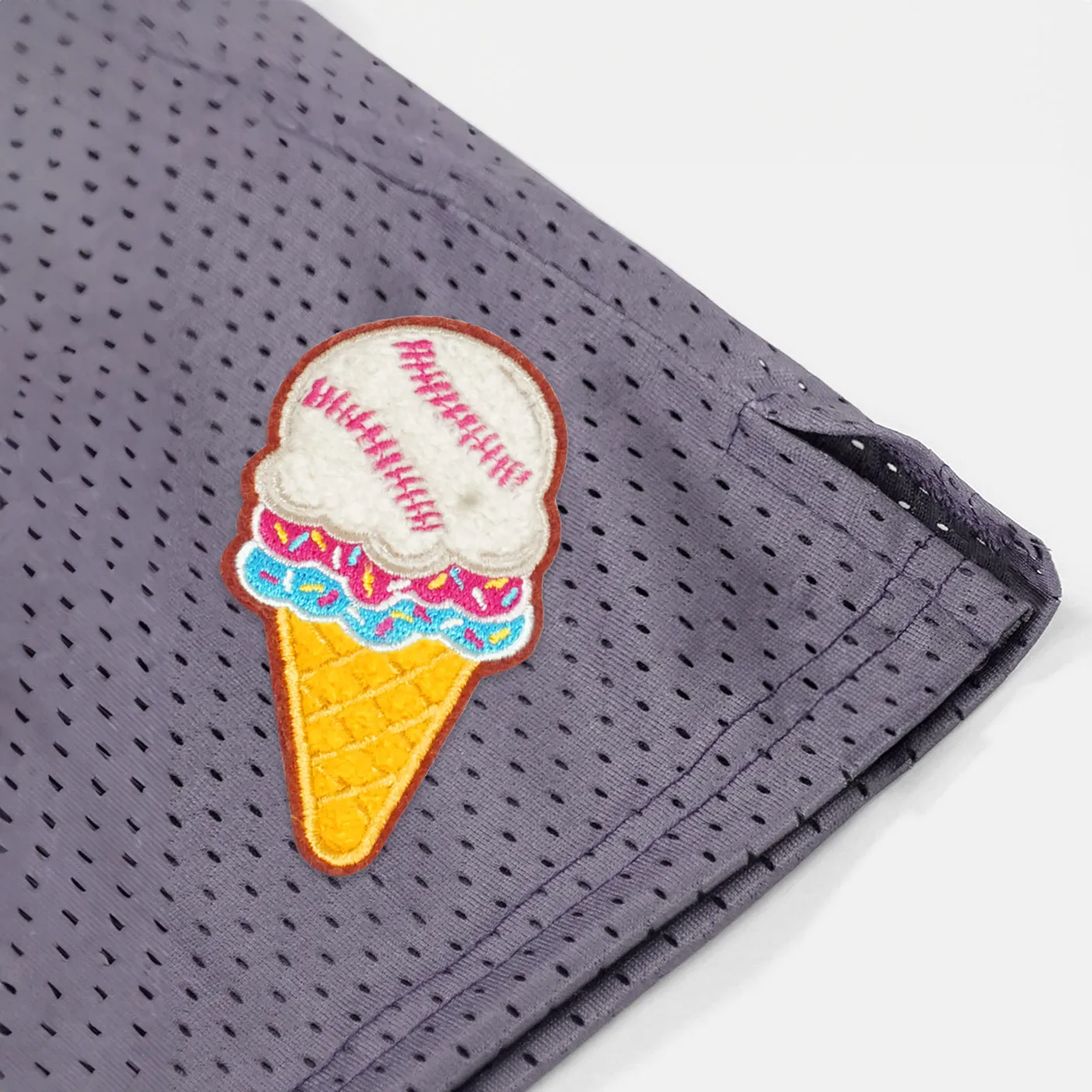 Ice Cream Baseball Patch Shorts - 7"