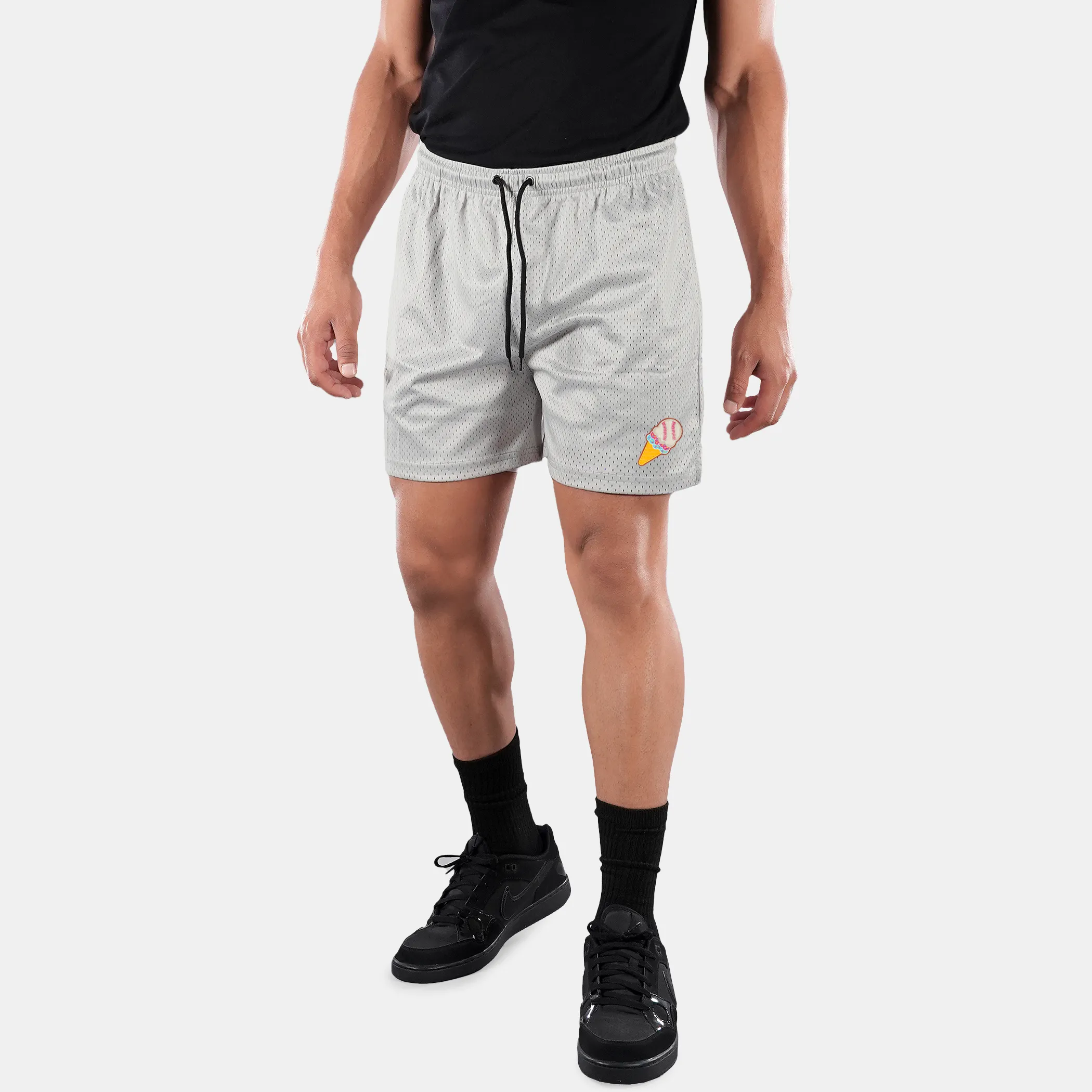 Ice Cream Baseball Patch Shorts - 7"