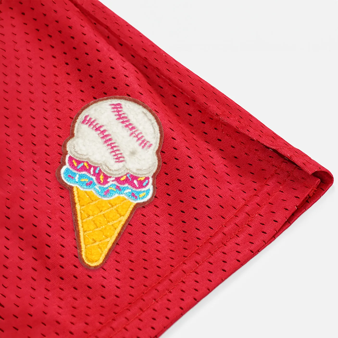 Ice Cream Baseball Patch Shorts - 7"
