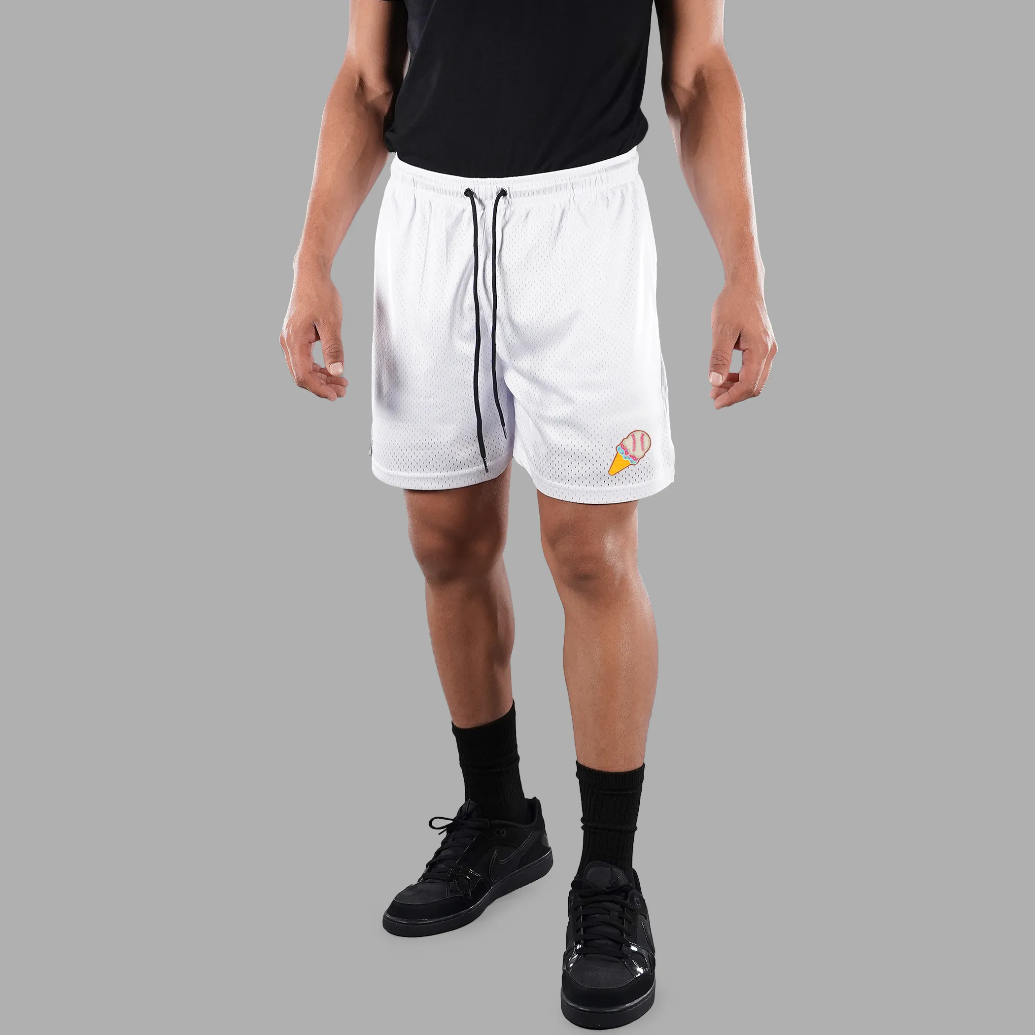 Ice Cream Baseball Patch Shorts - 7"