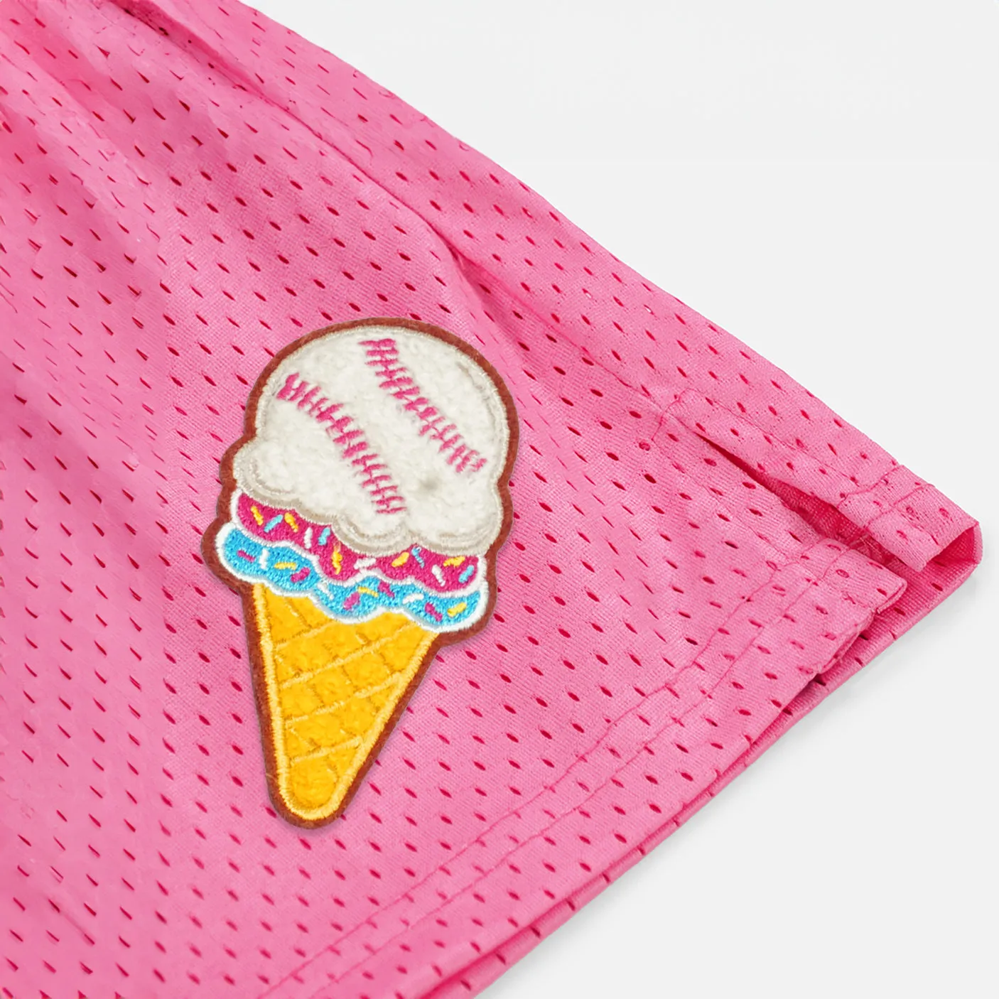 Ice Cream Baseball Patch Shorts - 7"