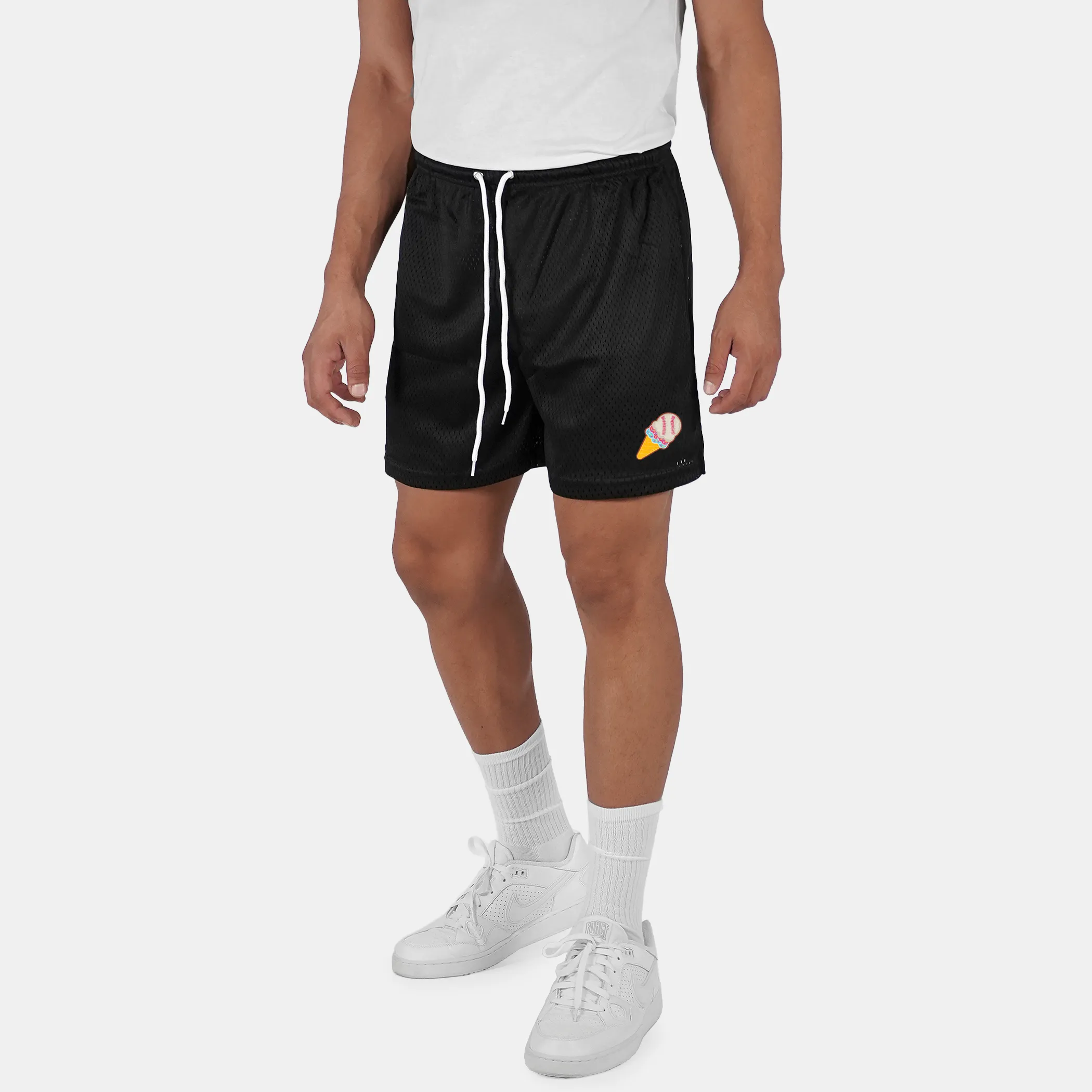 Ice Cream Baseball Patch Shorts - 7"