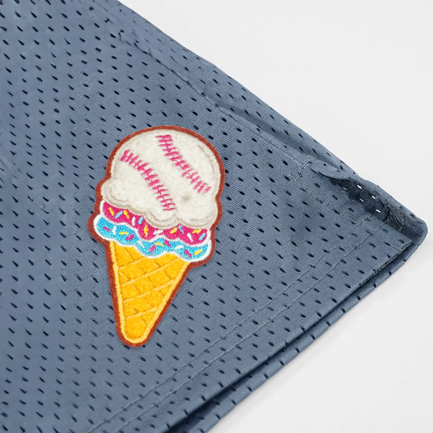 Ice Cream Baseball Patch Shorts - 7"