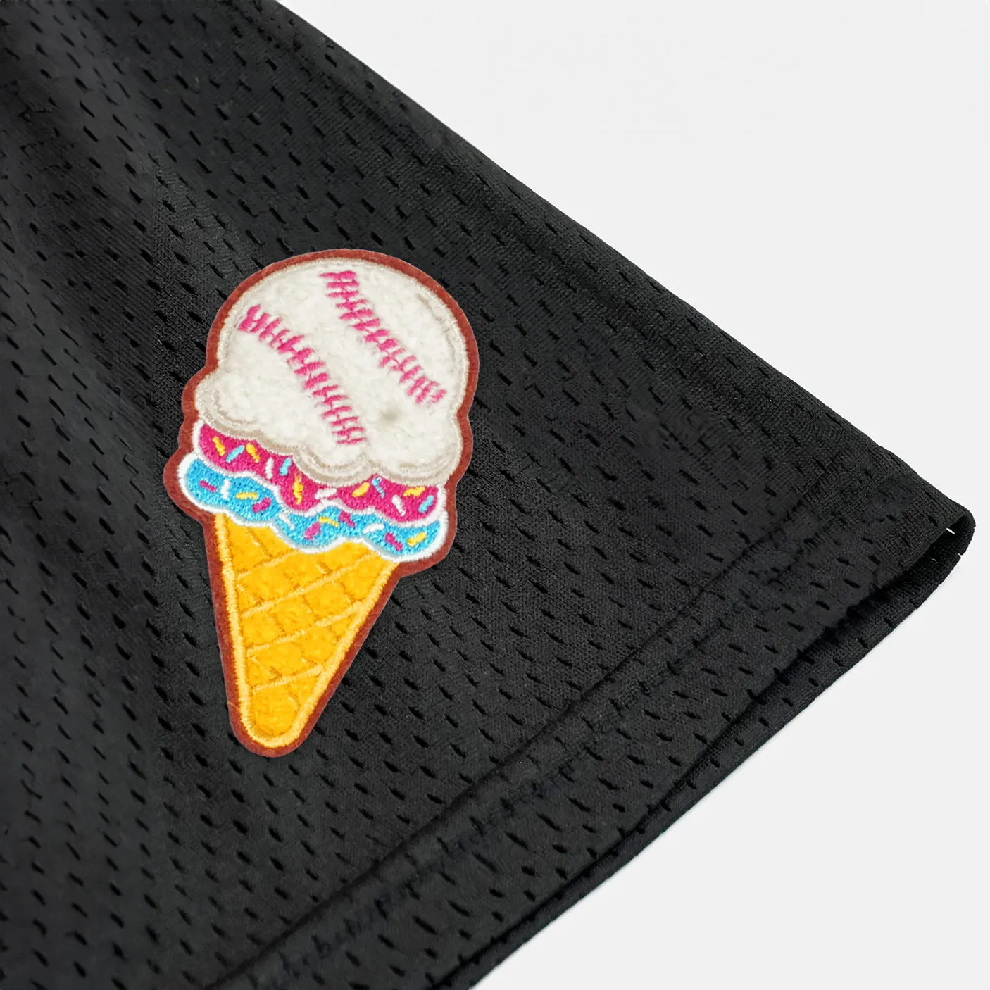 Ice Cream Baseball Patch Shorts - 7"