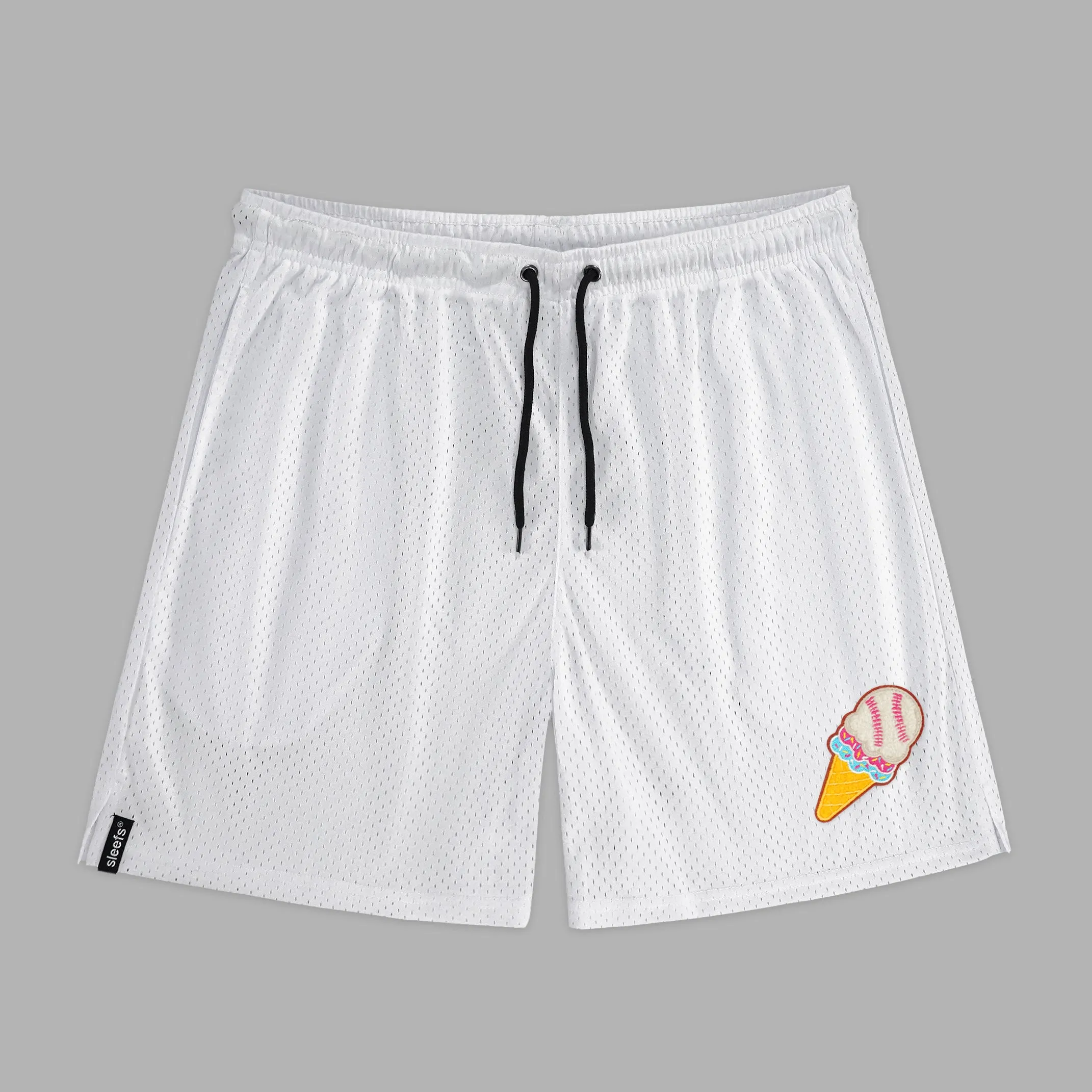 Ice Cream Baseball Patch Shorts - 7"