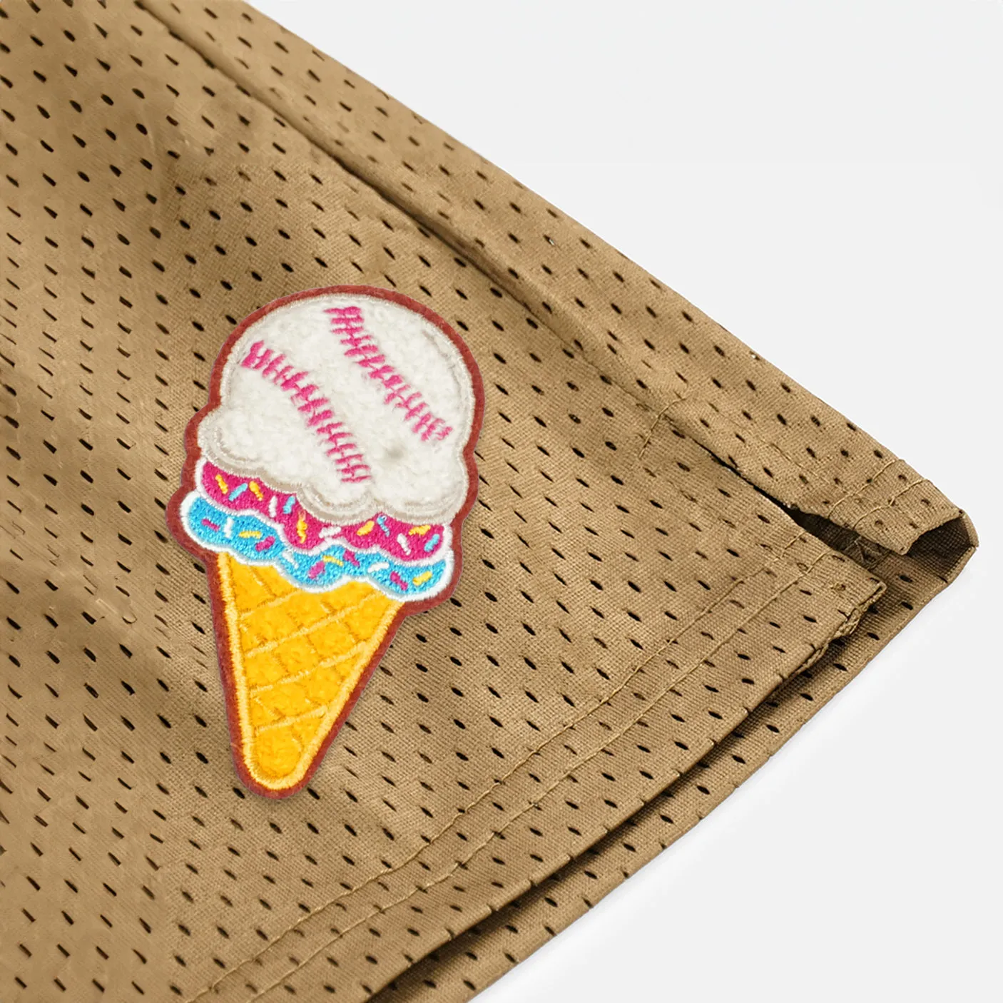 Ice Cream Baseball Patch Shorts - 7"