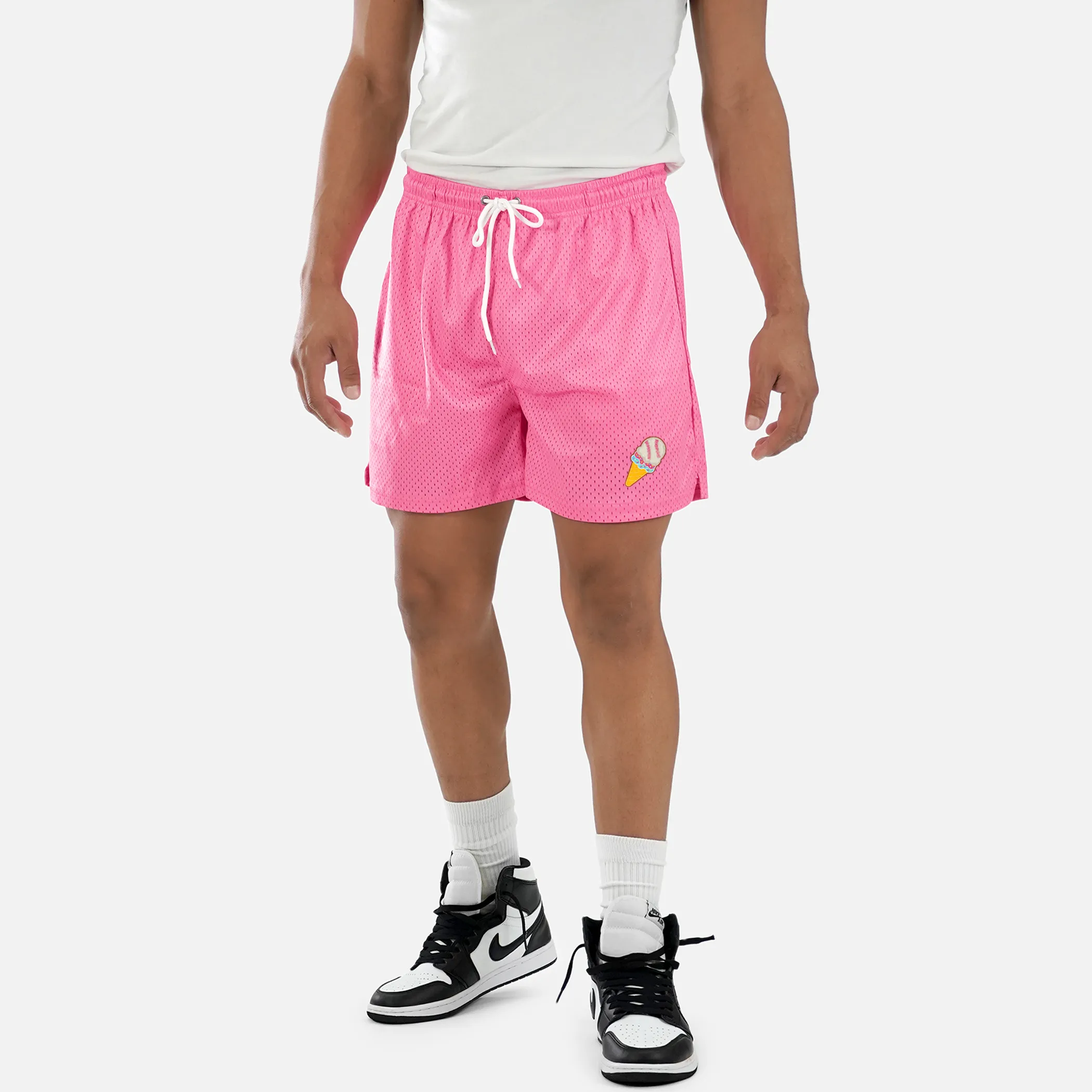 Ice Cream Baseball Patch Shorts - 7"
