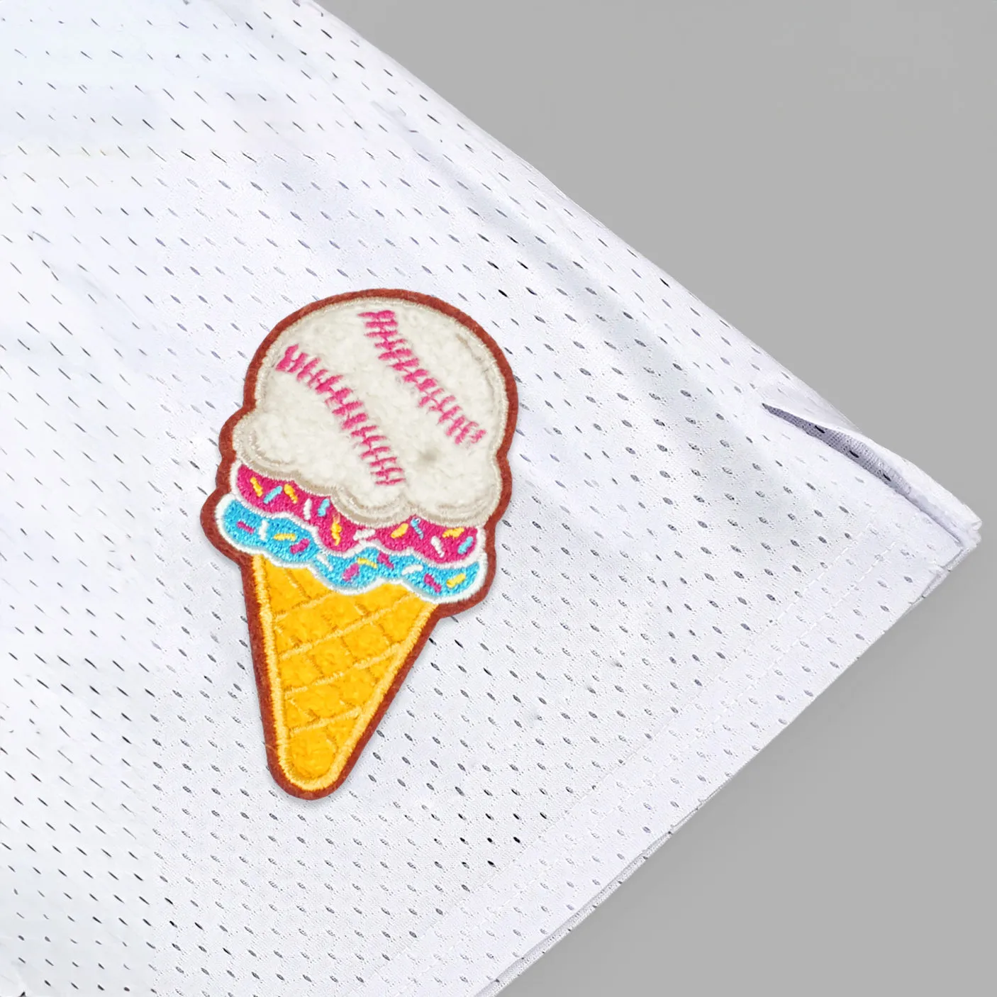 Ice Cream Baseball Patch Shorts - 7"