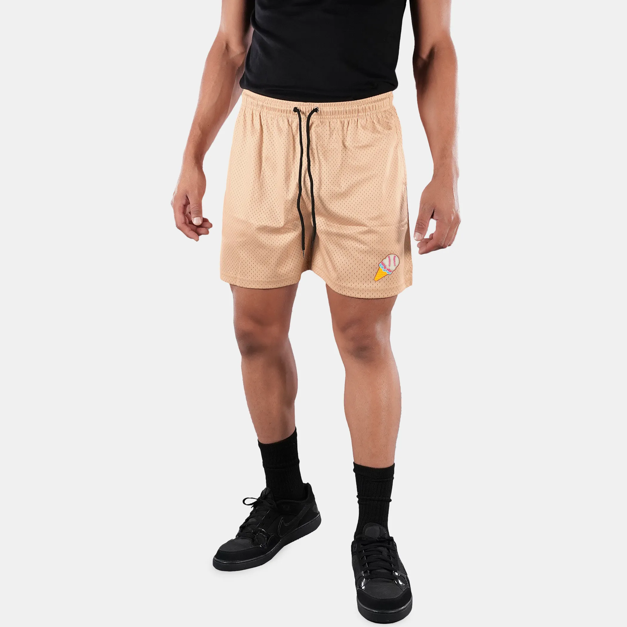 Ice Cream Baseball Patch Shorts - 7"