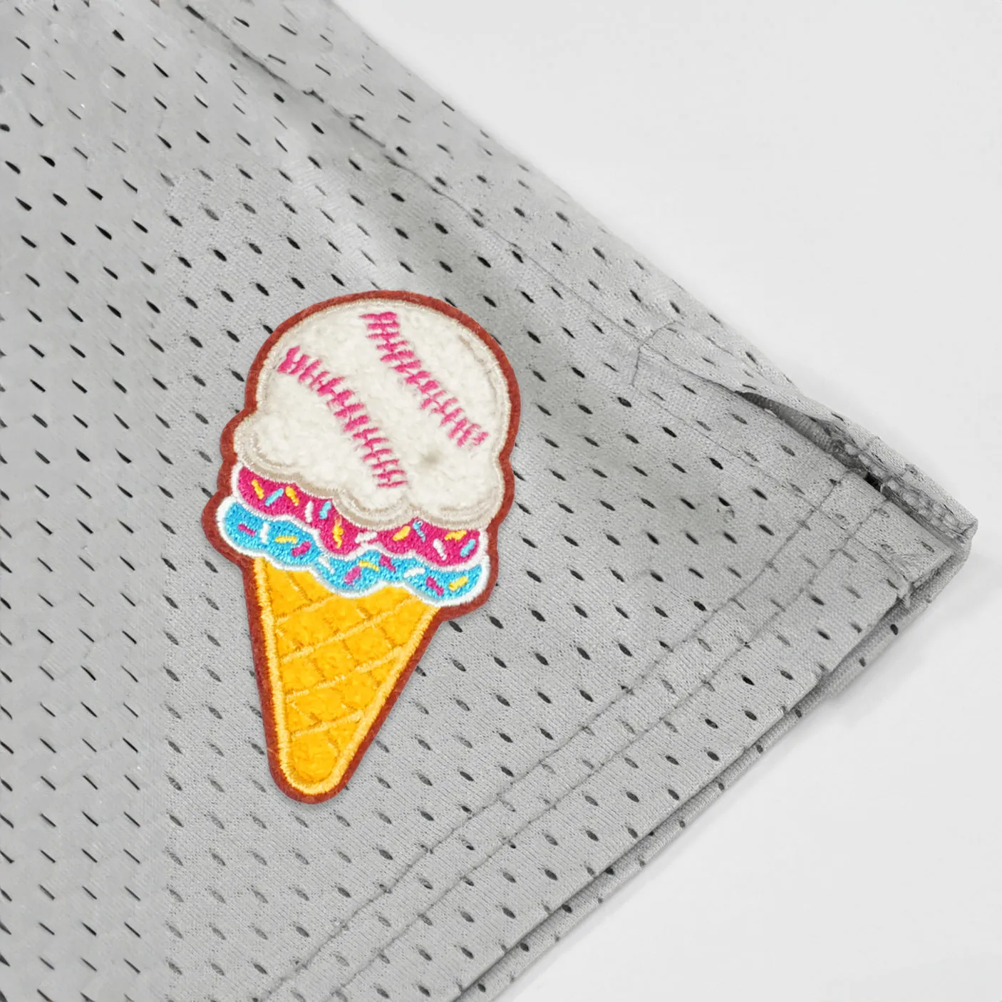 Ice Cream Baseball Patch Shorts - 7"