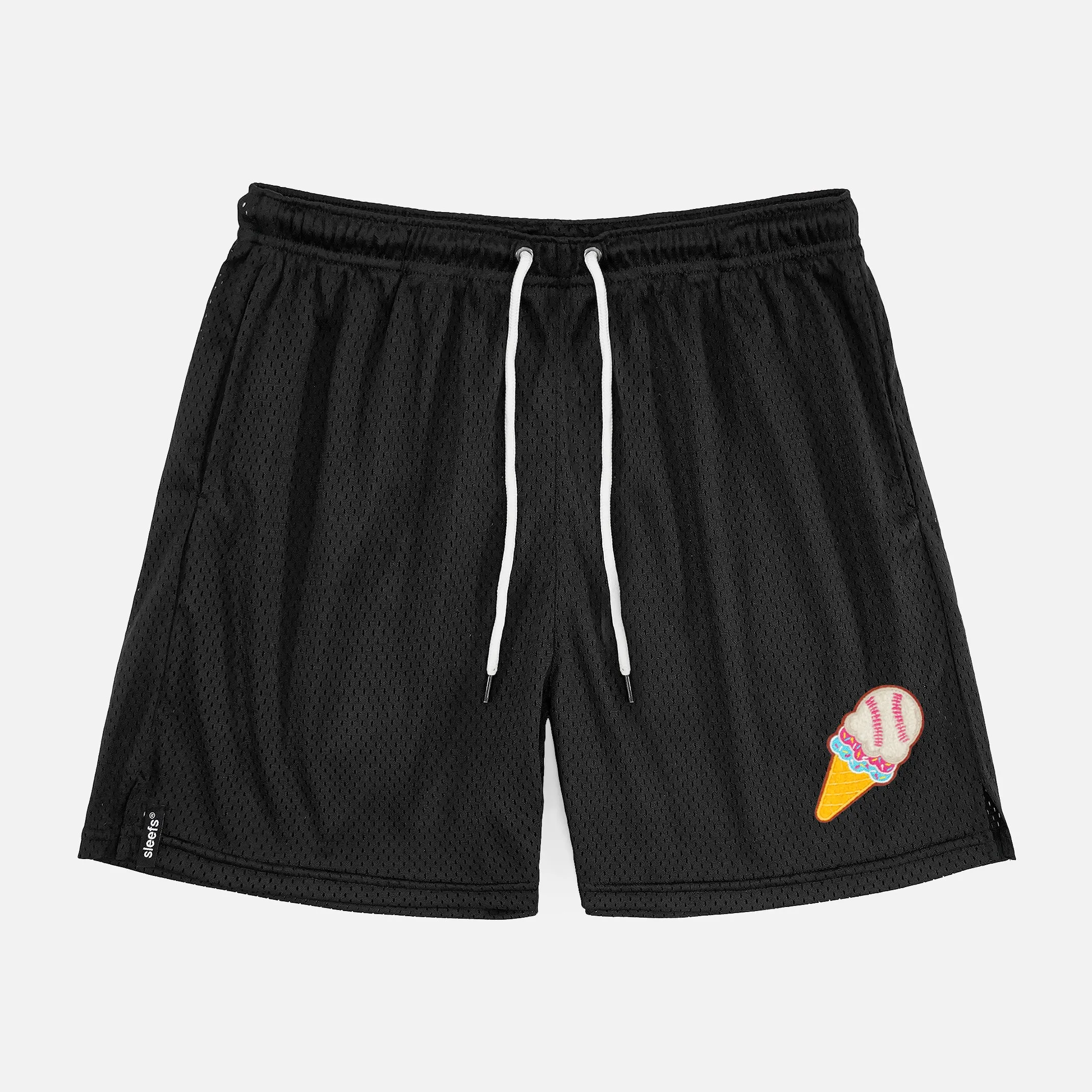 Ice Cream Baseball Patch Shorts - 7"