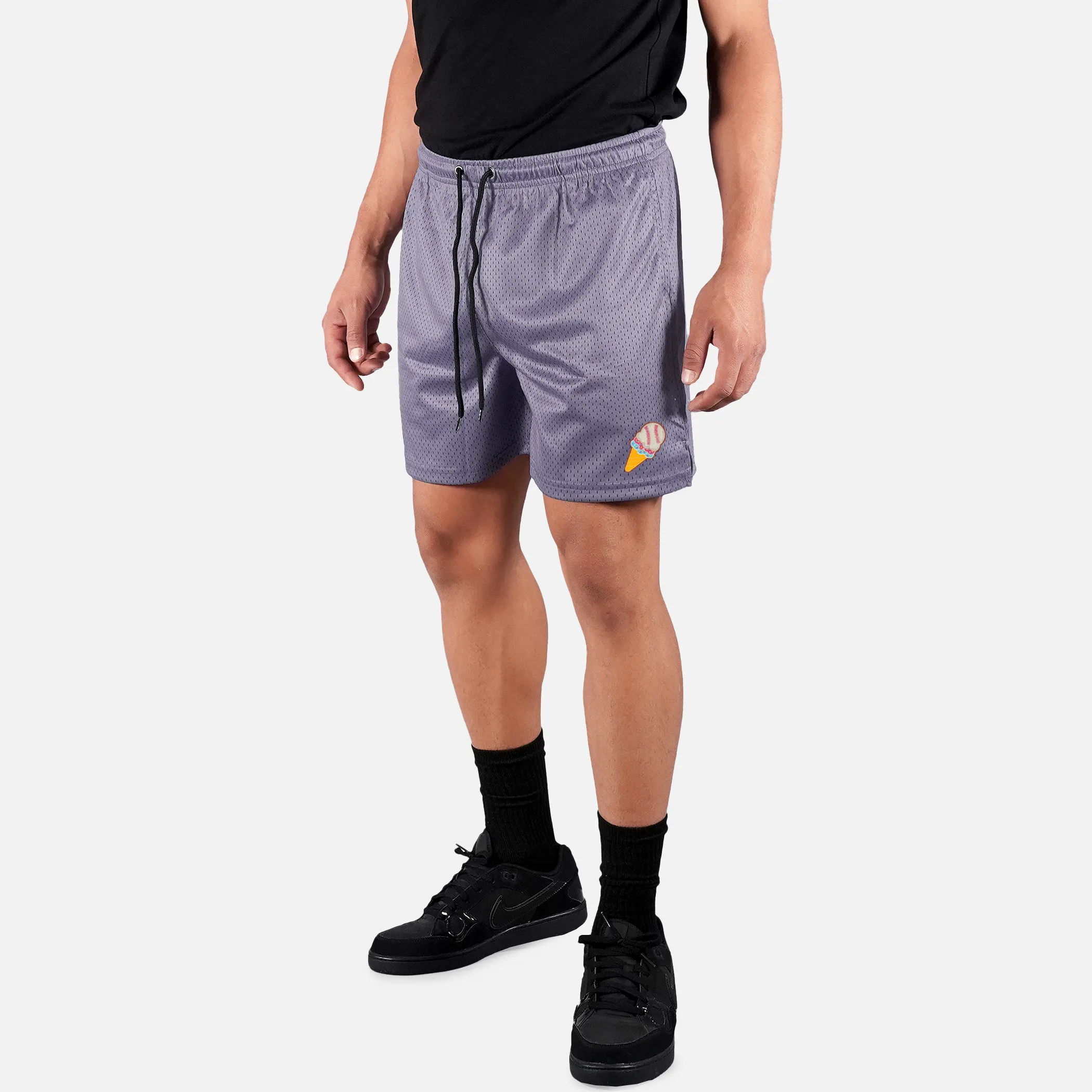 Ice Cream Baseball Patch Shorts - 7"