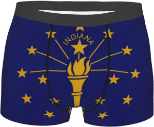 Indiana State Flag Men's Boxer Briefs Cooling Breathable Sports Underwear,1-Pack