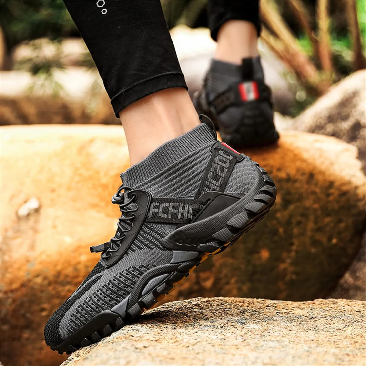JiuQing Men's Water Shoes Quick Dry Walking Shoes Slip-On Mesh Hiking Beach Aqua Sport Shoes