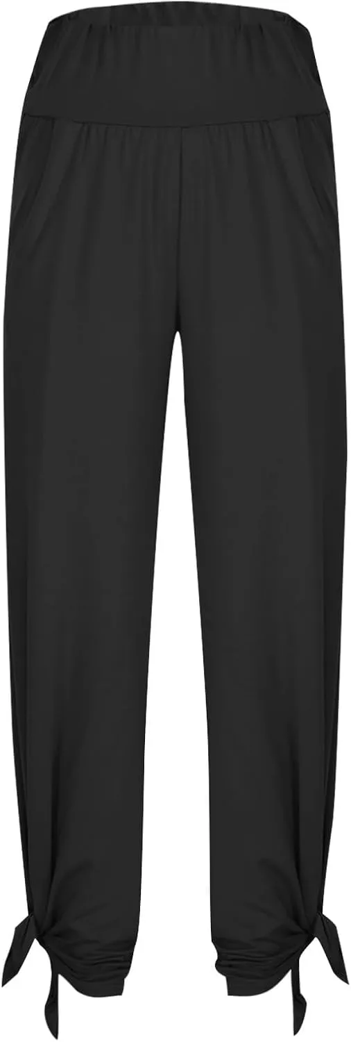 Juniors High Cut Flare Wide Leg Trousers Pants Trousers Pants for Women Track Athletic Yoga Trousers Pants