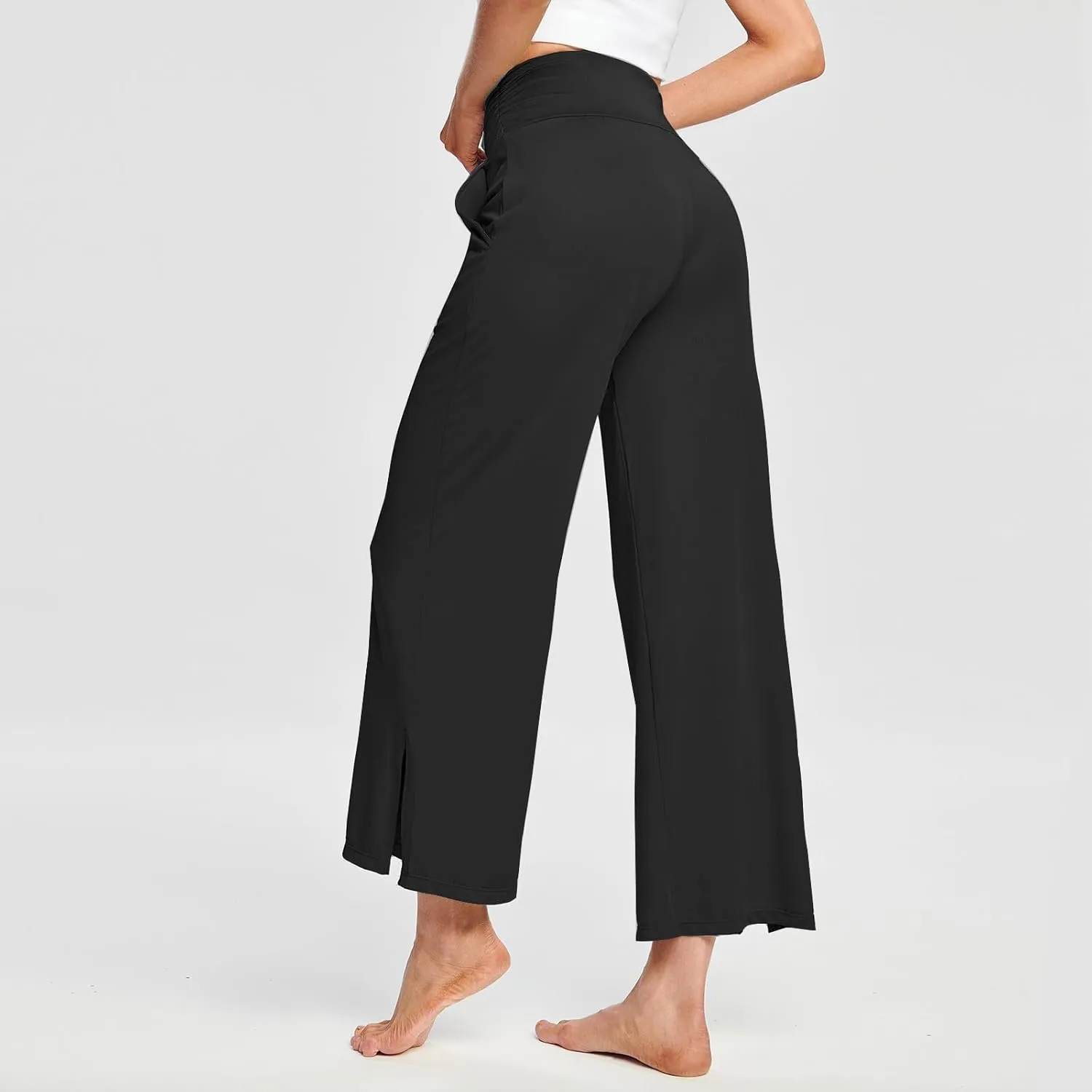 Juniors High Cut Flare Wide Leg Trousers Pants Trousers Pants for Women Track Athletic Yoga Trousers Pants
