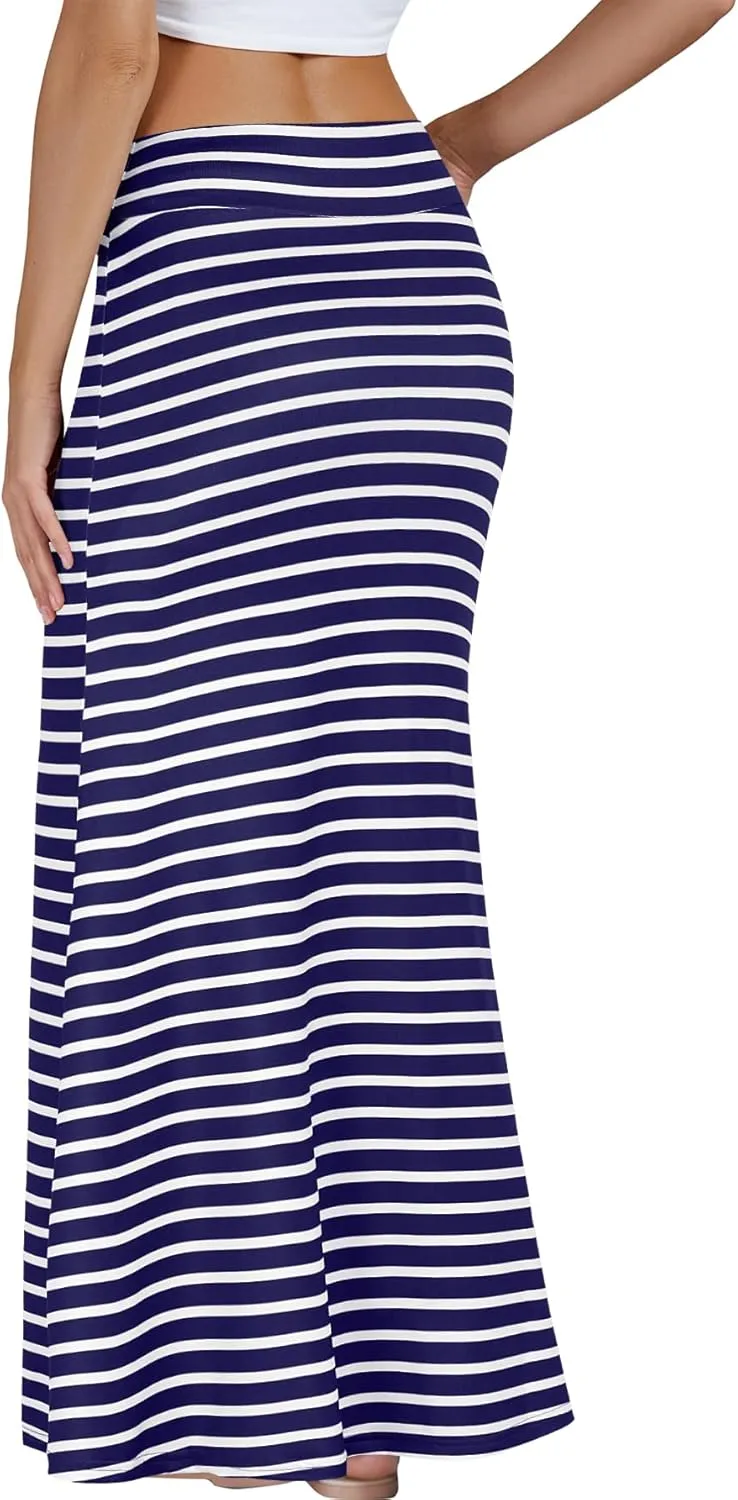 KIFOVEN Women's Casual Striped Print High Waist Maxi Long Pencil Skirt