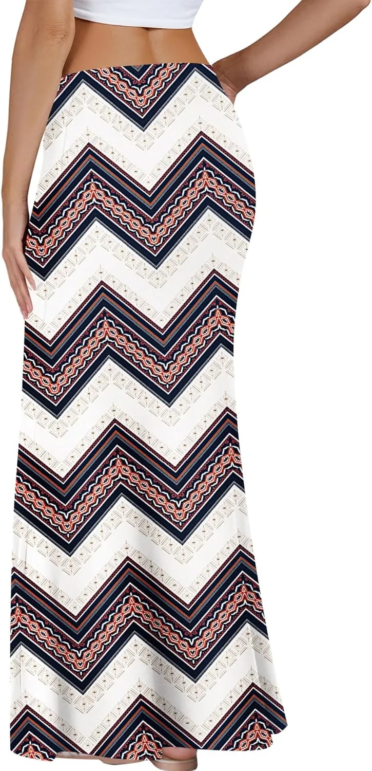 KIFOVEN Women's Casual Striped Print High Waist Maxi Long Pencil Skirt