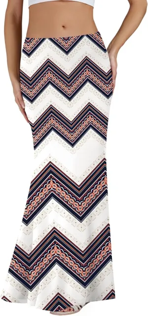 KIFOVEN Women's Casual Striped Print High Waist Maxi Long Pencil Skirt