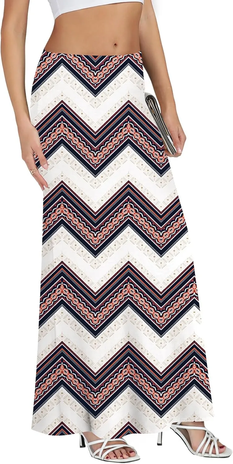 KIFOVEN Women's Casual Striped Print High Waist Maxi Long Pencil Skirt