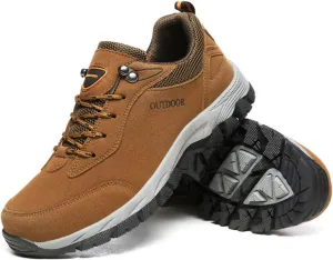 KtEli Men's Hiking Shoes, Wide Breathable Non Slip Trial Hiking Shoes, Outdoor Hiking Orthopedic Shoes for Men, Waterproof Lightweight Sneakers for Outdoor Walking Trailing (Color : Brown, Size : 40)