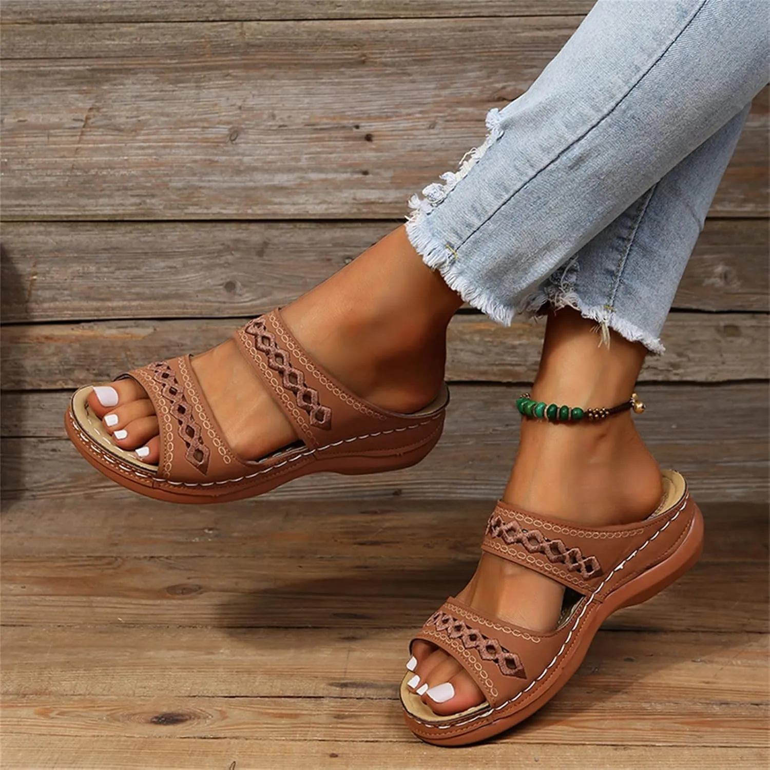 Ladmiple Orthopedic Sandals For Women Plantar Fasciitis Arch Heel Support Comfortable Orthotic Flip Flops Dressy Summer Slide