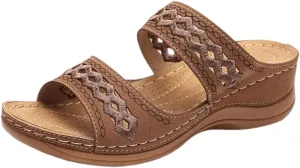 Ladmiple Orthopedic Sandals For Women Plantar Fasciitis Arch Heel Support Comfortable Orthotic Flip Flops Dressy Summer Slide