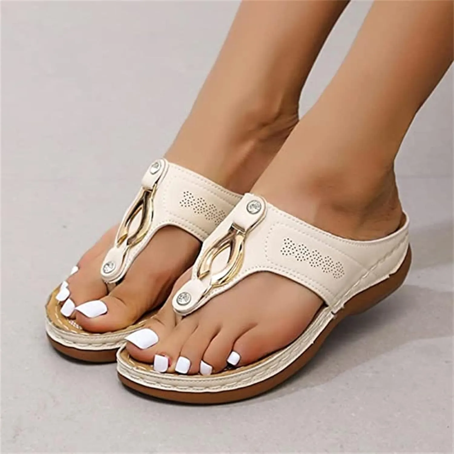 Ladmiple Orthotic Sandals For Women Wide Width Fashion Orthopedic Slides With Comfortable Plantar Fasciitis Arch Support