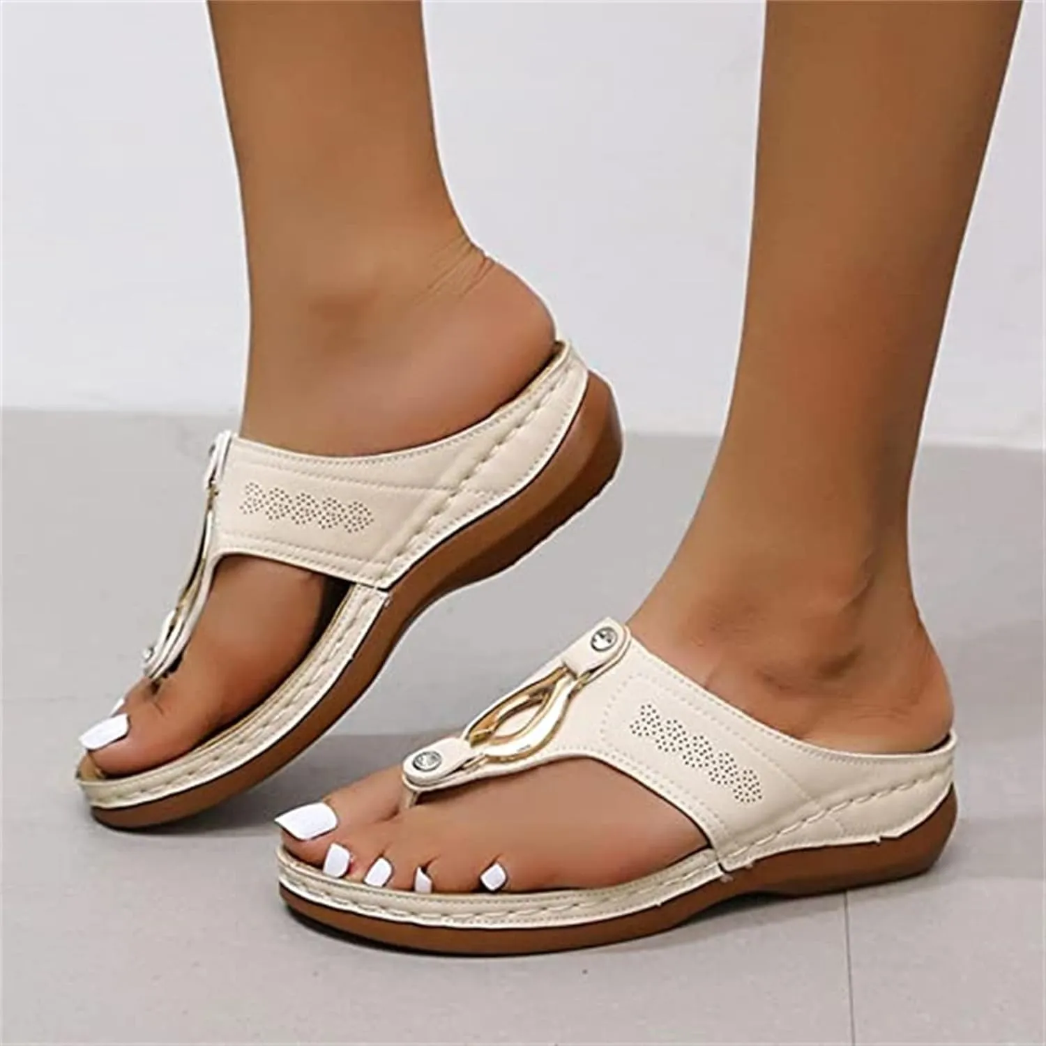 Ladmiple Orthotic Sandals For Women Wide Width Fashion Orthopedic Slides With Comfortable Plantar Fasciitis Arch Support