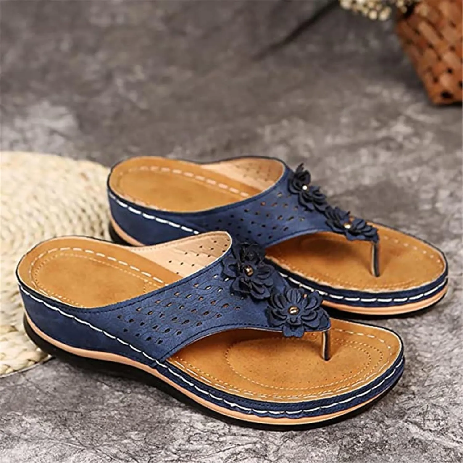 Ladmiple Orthotic Sandals Women Plantar Fasciitis Arch Support Comfortable Orthopedic Flip Flops Dressy Summer Walking Slides