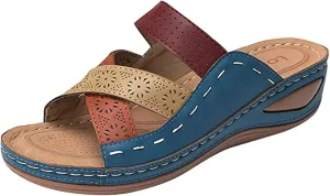 Ladmiple Sandals for Women Casual Summer 2023 Orthopedic Sandals with Arch Support Slippers Roman Open Toe Walking Shoes